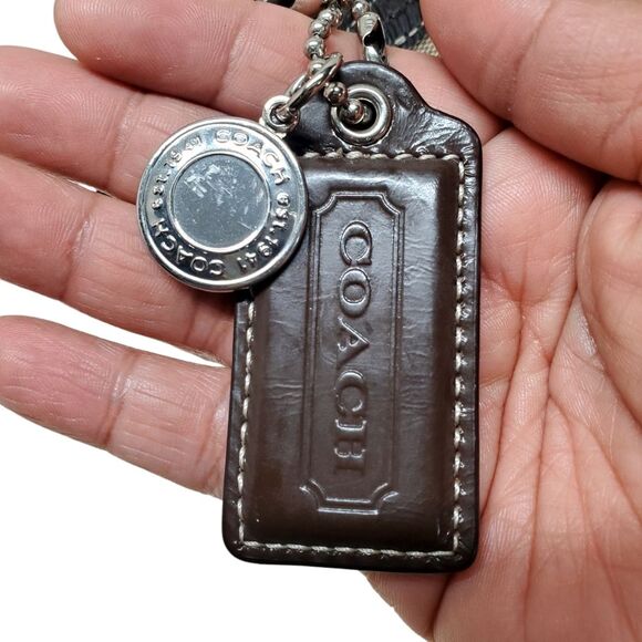 COACH Signature Stripe Monogram Print Convertible Canvas  Shoulder Crossbody Bag - Picture 10 of 11